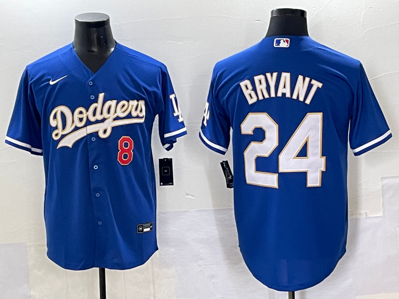 Men's Los Angeles Dodgers Kobe Bryant #8-24 Royal Jersey
